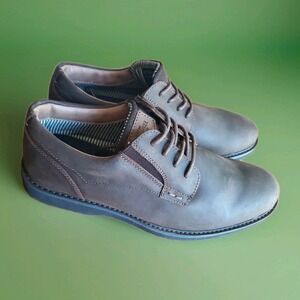Nunn Bush  Barclay Plain Toe Oxford Brown Leather Gel Insole Shoe Sz 9 M NWB